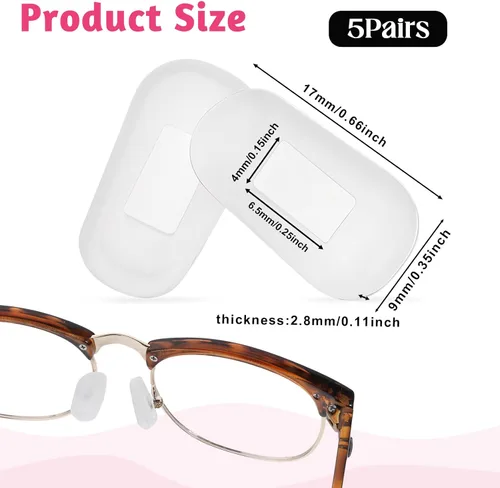 Miniatura 2 de Almohadillas de nariz para gafas, almohadillas de silicona suave para la nariz, almohadillas deslizantes para puente nasal, protectores de nariz