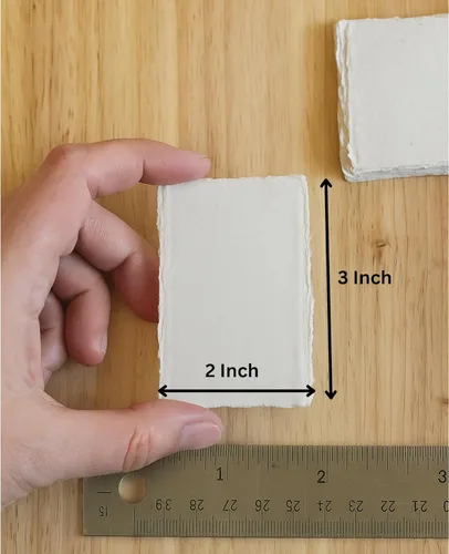 Miniatura 2 de Papel de algodón hecho a mano con borde Deckle de algodón reciclado, tarjeta mixta para tarjetas de colocación/acompañantes, tarjetas de lugar