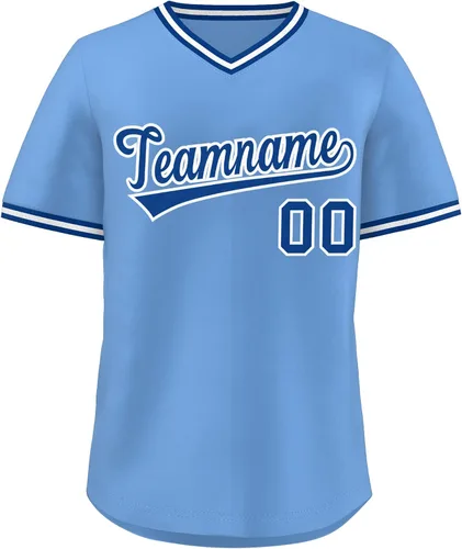 Miniatura 26 de KXK - Camiseta de béisbol personalizada con nombre y número cosidos, estilo Hip Hop, con cuello en V, atlética, para hombres, mujeres y jóvenes