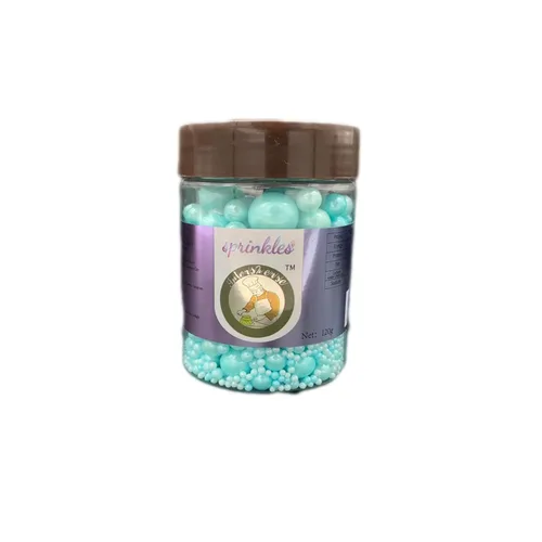 Miniatura 5 de Weraru Gránulos comestibles de azúcar con perlas azules comestibles, tamaño mezclado, para hornear, decoración de pasteles, decoración de galletas