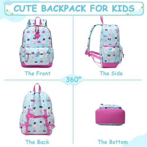 Miniatura 5 de VASCHY - Mochilas para niños y niñas, ligeras, resistentes al agua, con correa para el pecho