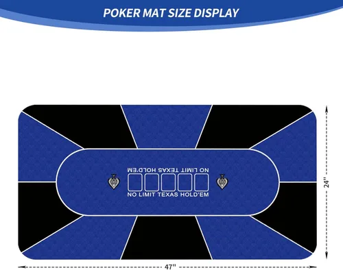 Miniatura 2 de nuveti Mesa de póquer de 47 x 24 pulgadas, cubierta de mesa de póquer portátil Texas Hold'em, mesa de póquer plegable, parte inferior de goma 47 X