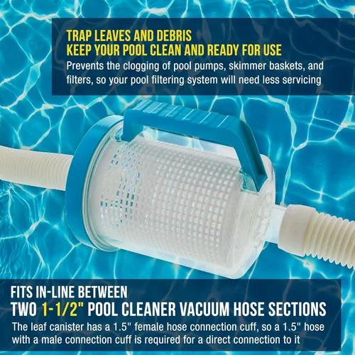 Miniatura 4 de U.S. Pool Supply Atrapasador de hojas de piscina - Recipiente de hojas de piscina en línea, aspiradora para limpiador enterrado, cesta de filtro