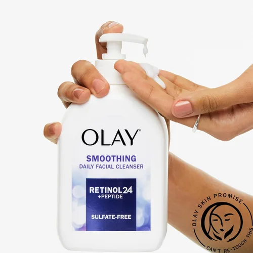 Miniatura 4 de Olay Lavado facial, limpiador facial diario con retinol, péptidos y glicerina, alisa, nutre la superficie de la piel, hidrata mientras limpia - Sin