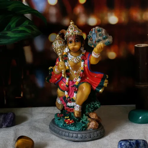 Miniatura 2 de alikiki Estatua hindú de Dios volador Hanuman – 5.3 pulgadas de alto, Lord Hanuman, regalo indio perfecto para Diwali, Navratri, Dussehra