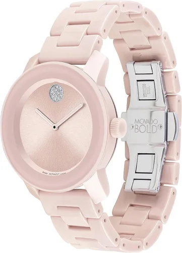 Miniatura 2 de Movado Bold Blush - Estuche de acero de cerámica para mujer, color rubor