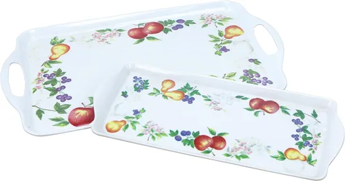Miniatura 17 de Reston Lloyd Corelle Coordinates charola de melamina con asas, (Tidbit Tray)
