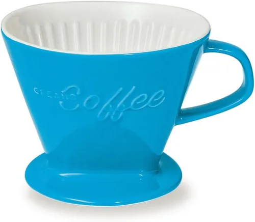Miniatura 9 de Creano Gotero de café de porcelana, color blanco, cafetera de cono de cerámica, cafetera para bolsas de filtro, tamaño 4, preparación manual fácil