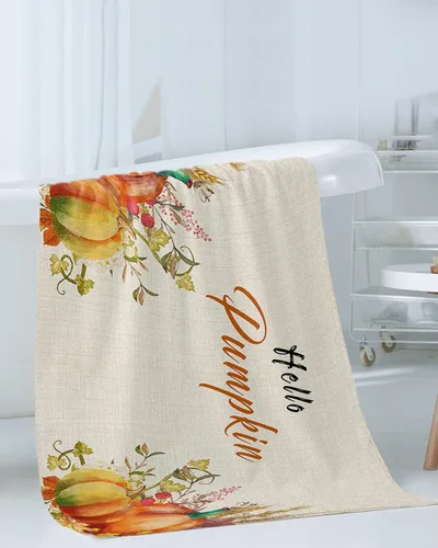 Miniatura 3 de Hello Pumpkins Bath Towels for Bathroom Set - Luxury Towels Gifts for Women,Quick Dry Beach Kitchen Hand Hair Face Yoga Workout Gym Towel and Dish
