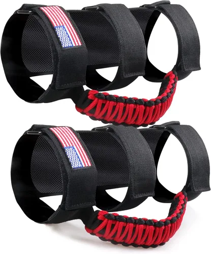 Asas de Agarre de Barra Antivuelco para Jeep Wrangler CJ YJ TJ JK JL Gladiator JT 1955-2025 2.0"-4.0" Jaula Antivuelco Mango de Agarre de Paracord 2