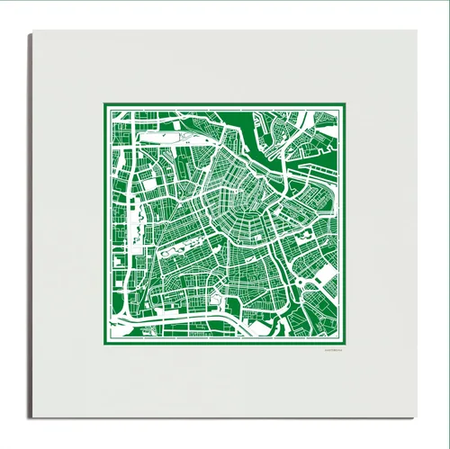 Miniatura 126 de O3 Design Studio Mapa de corte de papel Madrid negro mate de 20 x 20 pulgadas