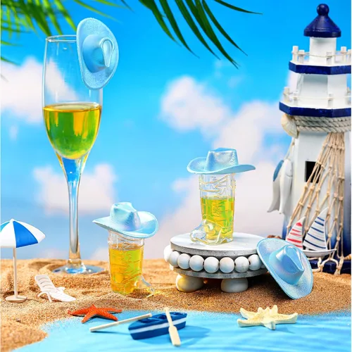 Miniatura 3 de Vesici 20 vasos de tiro para botas de vaquero, gafas de tiro de vaquera occidental, sombreros, suministros de fiesta temática de vaquera espacial
