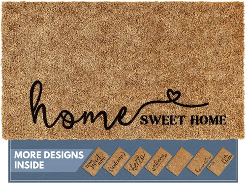 Miniatura 17 de Barnyard Designs Felpudo de bienvenida para exteriores, alfombra grande de entrada para puerta principal, marrón (Home Sweet Home, 30" x 17")