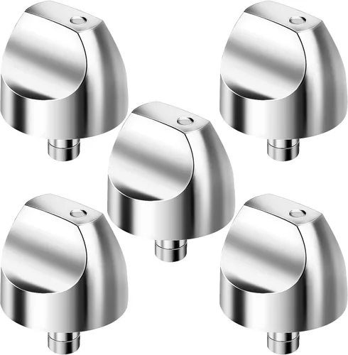 Paquete de 5 perillas de control de quemador de cocina WB03X32194 WB03T10329, perillas de acero inoxidable para estufa GE Cafe Series, reemplazo del