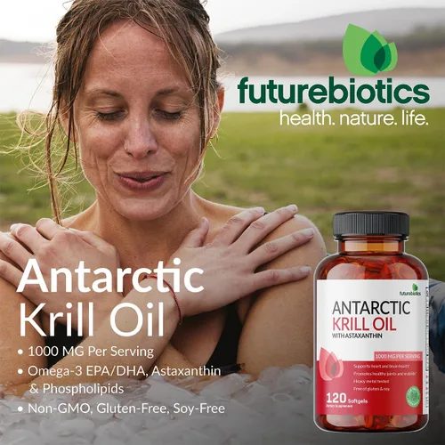 Miniatura 3 de Futurebiotics Aceite de krill antártico de 1000 mg con omega-3 EPA, DHA, astaxantina y fosfolípidos - Aceite de krill 100% puro de alta calidad
