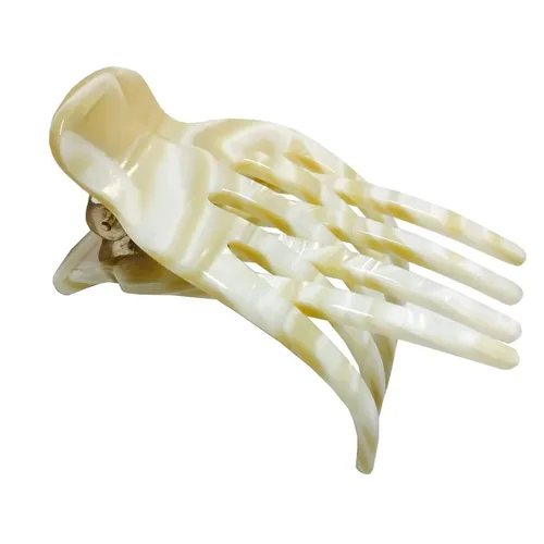Miniatura 15 de French Amie Bear Paw Aqua Marble Pequeño 2 ¾" Celuloide hecho a mano para salón de belleza, diapositiva lateral, mandíbula de yoga