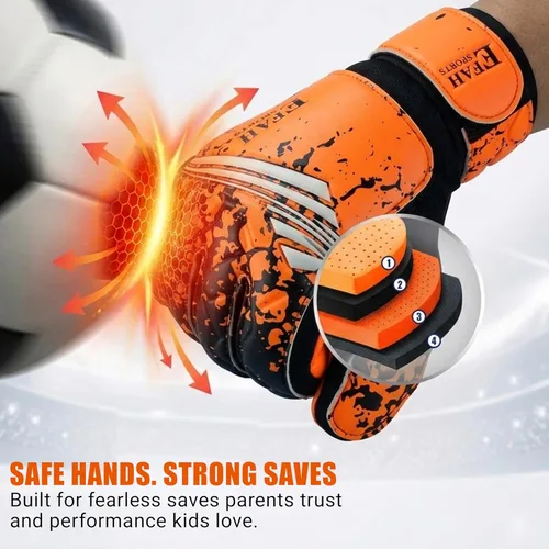 Miniatura 25 de Guantes de portero de fútbol para niños y jóvenes, guantes de portero de fútbol con agarres fuertes Verde