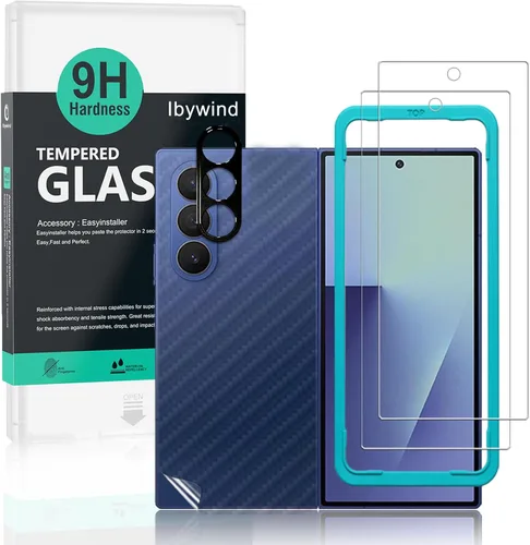 Miniatura 7 de Ibywind Protector de pantalla para Samsung Galaxy Z Fold4 5G (6.2 pulgadas), paquete de 2 + 1 protector de lente de cámara + 1 película trasera