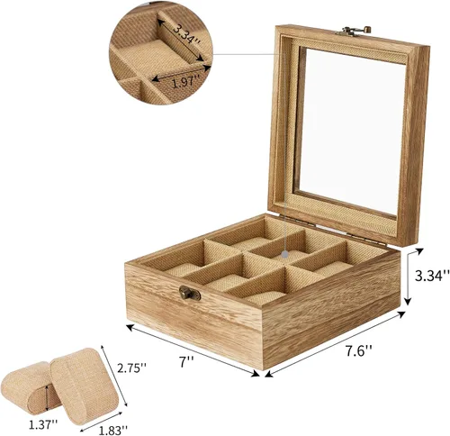 Miniatura 5 de Exper City Caja de reloj organizador de reloj de regalo para el día de San Valentín para hombres y mujeres 6 ranuras almacenamiento de exhibición