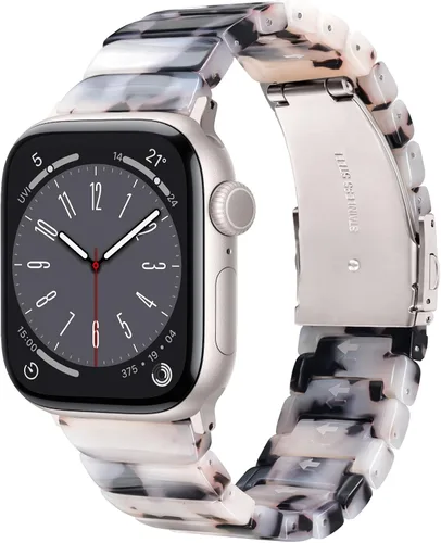 Miniatura 25 de V.R.HOPE Correa de Resina para Reloj Compatible con Apple Watch para Mujeres 38mm 40mm 41mm 42mm Oro Rosa Ligero Pulsera de Pulsera para iWatch Beige