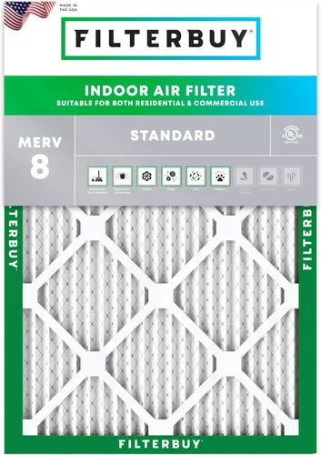 Filterbuy 21x22x1 Filtro de aire MERV 8 Defensa Esencial contra el Polvo y las Alergias (1-Pack), Filtros de aire plisados electrostáticos para