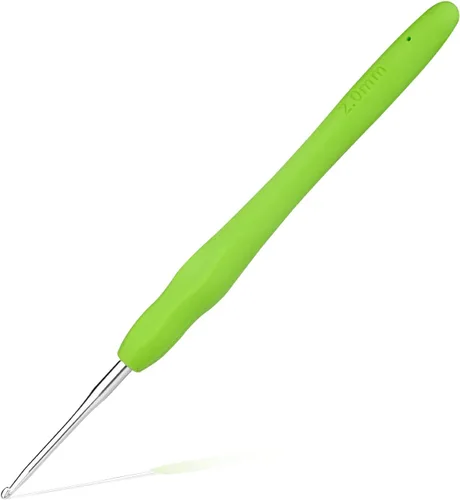 Miniatura 15 de Gancho de ganchillo de 0,5 mm, mango ergonómico para manos con artritis, agujas de tejer extra largas para principiantes y lana para ganchillo