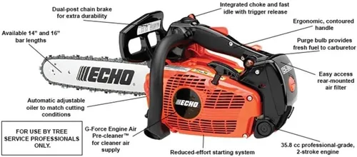 Miniatura 2 de Echo CS-355T con mango superior de 16" Motosierra Naranja/Negro