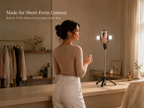 Miniatura 6 de Beauty Creator - Trípode de teléfono con luz – Trípode de teléfono de 53 pulgadas para TikTok, maquillaje, transmisión en vivo y creación