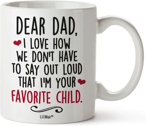 Regalos para papá de hija hijo para Navidad, regalos para papá, taza de café para el padre para el esposo de parte de la esposa, tazas divertidas de