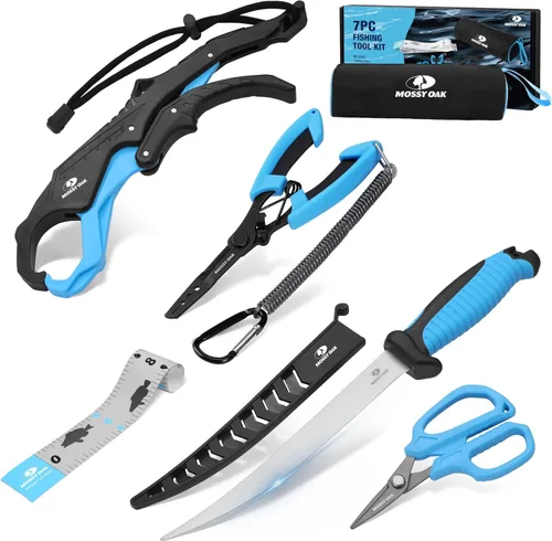 Miniatura 12 de Mossy Oak Fishing Tools Kit- Fishing Plier, Fish Lip Gripper, Multifunctional Fishing Hook Remover with Lanyards Sheath, Saltwater Resistant Fishing
