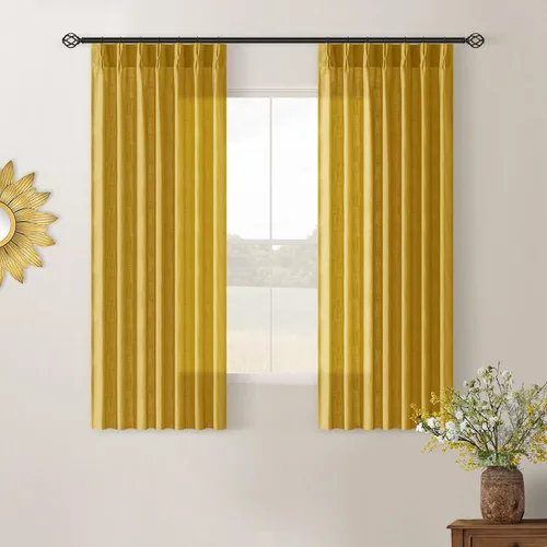 Miniatura 238 de Cortinas de lino natural con pliegues fruncidos de 120 pulgadas de largo para sala de estar, cortinas plisadas con ganchos y lengüeta trasera