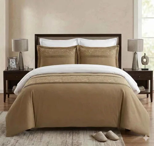 Miniatura 2 de Royal Bedding Ginebra - Juego de funda de edredón bordada de 3 piezas, tamaño King/California King, 100% algodón, 300 hilos