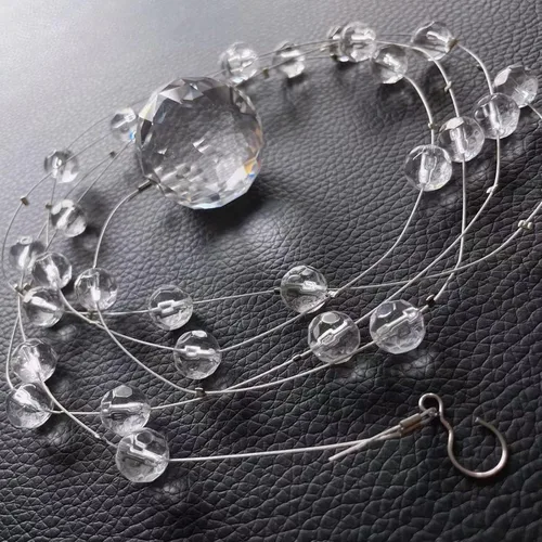 Miniatura 4 de Cuentas de cristal transparente, hebras de cuentas de vidrio, decoración colgante para arco de boda, centros de mesa, cortina, candelabro, puerta