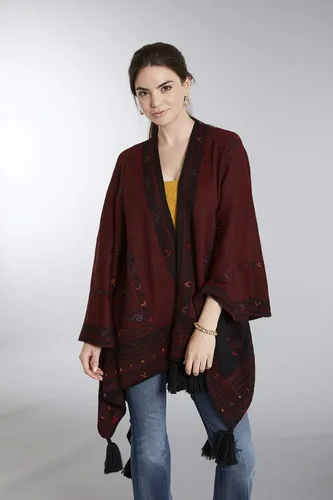 Miniatura 8 de Invisible World Womens Ruana Reversible Baby Alpaca Wool Poncho Kilim