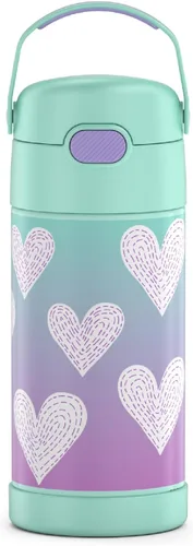 Miniatura 40 de THERMOS FUNTAINER - Botella de acero inoxidable con aislamiento al vacío y sorbete, capacidad de 12 onzas, para niños, azul Azul marino