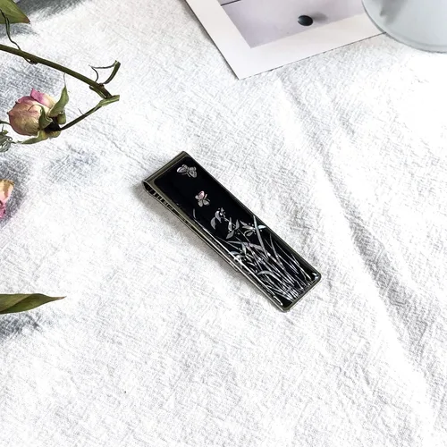 Miniatura 5 de Cartera con clip para dinero de madre perla para tarjetas de crédito, de acero inoxidable, colección de regalos