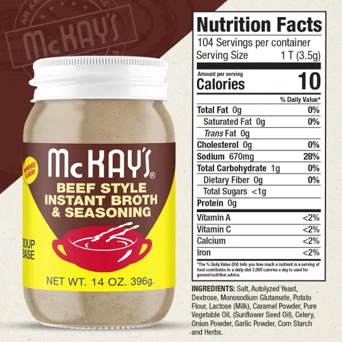 Miniatura 3 de Mc Kay's Condimento para sopa en polvo con sabor a pollo y carne, caldo instantáneo sin gluten, sustituto de cubos de lingotes, Est. 1945