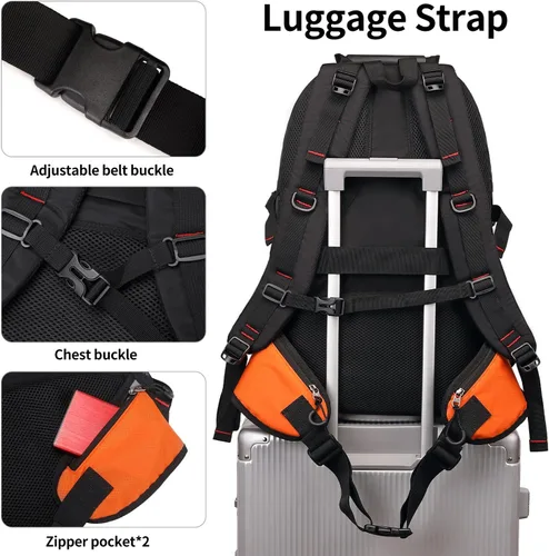 Miniatura 4 de Mochila de senderismo NerIion de 40L, mochila de viaje para hombres y mujeres, mochila impermeable para acampar al aire libre, mochila ligera de día