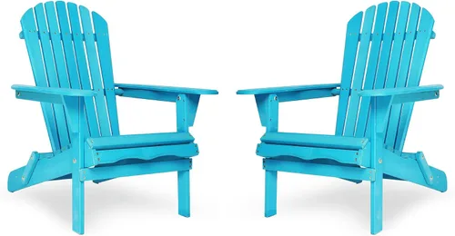 Miniatura 9 de Juego de 2 sillas Adirondack de madera para exteriores, sillas plegables para jardín, césped, patio, piscina, color gris S4-gris
