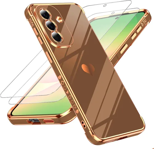 Miniatura 46 de LeYi for Moto G 5G 2025 Case: with Tempered Glass Screen Protector [2 Pcs]+ Full Camera Lens Protection,Love Heart Plating Cute Luxury Soft TPU