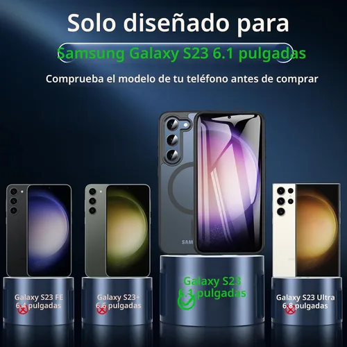 Miniatura 2 de OWKEY Funda magnética para Samsung Galaxy S23 de 6.1 pulgadas, para Magsafe con protector de pantalla, protección de grado militar, a prueba