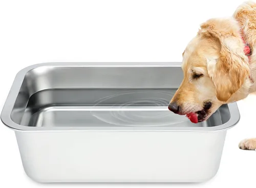 Bwogue Cuencos de agua extra grandes para perros, 1.25 galones, acero inoxidable, alta capacidad para perros grandes y grandes