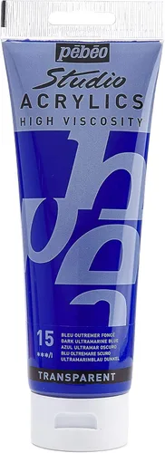 Pebeo Studio Acrílicos de Alta Viscosidad, Acrílico Fino, 250 ml - Azul Ultramarino Oscuro, 8.45 Fl Oz (Paquete de 1)