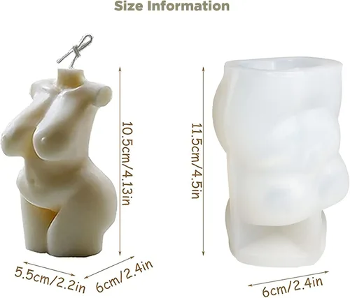 Miniatura 2 de Molde de Resina de Silicona del Cuerpo Humano para Velas, Chocolate, Jabón - Figura Curvilínea de Mujer Sexy Moldes 3D, Molde de Arcilla de Mujeres