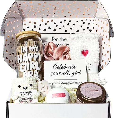 MHSMHL Regalos de cumpleaños para mejores amigas, regalos de amistad para mujeres, cesta de regalo para mejor amiga, regalo de San Valentín, regalo
