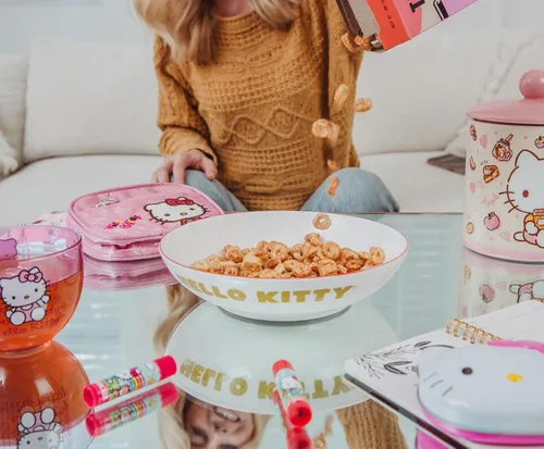 Miniatura 3 de Silver Buffalo Sanrio Hello Kitty Rainbow - Cuenco grande de cerámica de 9 pulgadas para servir pasta, ensalada, cereales