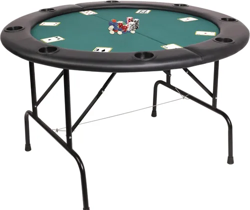 Miniatura 8 de Cubrecartas de póquer plegable de 48 pulgadas, tapete de mesa de póquer portátil para 8 jugadores con soporte para tazas y bolsa de transporte