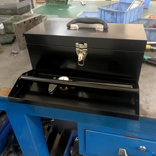 Miniatura 3 de Caja de herramientas metálica portátil de 16" de gran tamaño, caja de herramientas de 18-galga, caja de aparejos de pesca, organizador de cajones