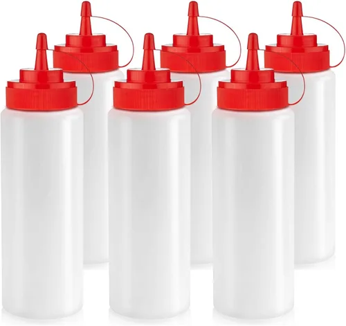 Miniatura 5 de Botellas de condimento Norcalway de 12 onzas para salsas - Botellas de chorro a prueba de fugas para aceite, jarabe, aderezo - Paquete de 3