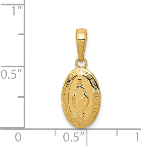Miniatura 4 de FindingKing Colgante de oro amarillo de 14 quilates con dije de medalla milagrosa, Oro amarillo